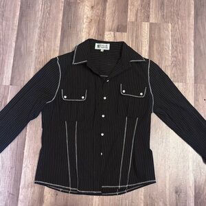 Late 90s vintage Serge Nancel Pinstripe Button Down Shirt